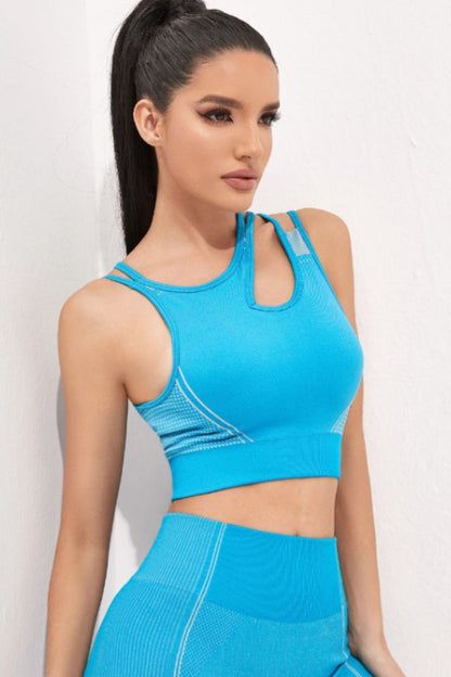 Cutout Strappy Sports Bra and Shorts Set - Alaena James Boutique