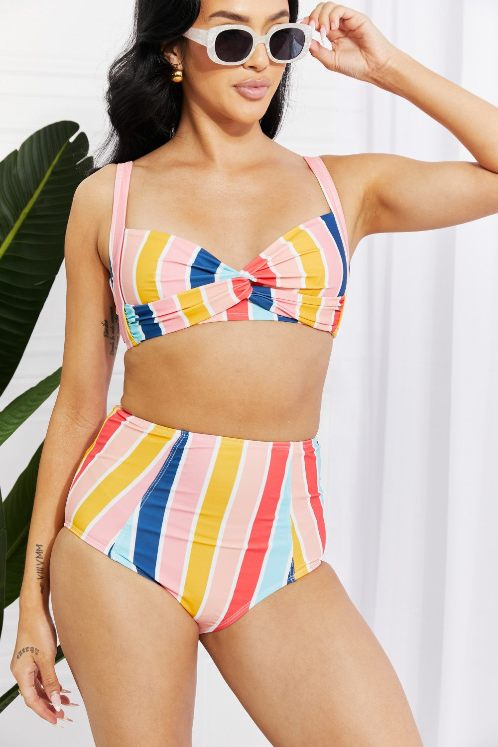 Marina West Swim High-Rise Bikini - Stripe