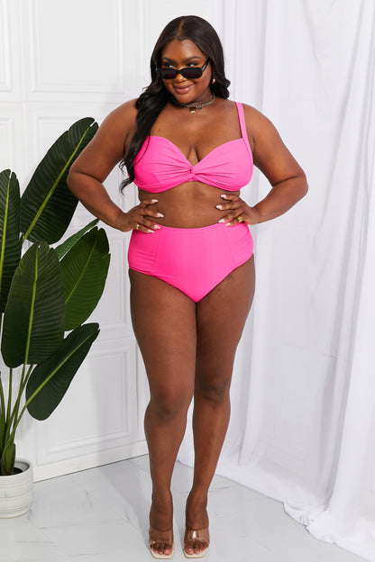 Shop Marina West Swim: Pink Twist High-Rise Bikini Set 