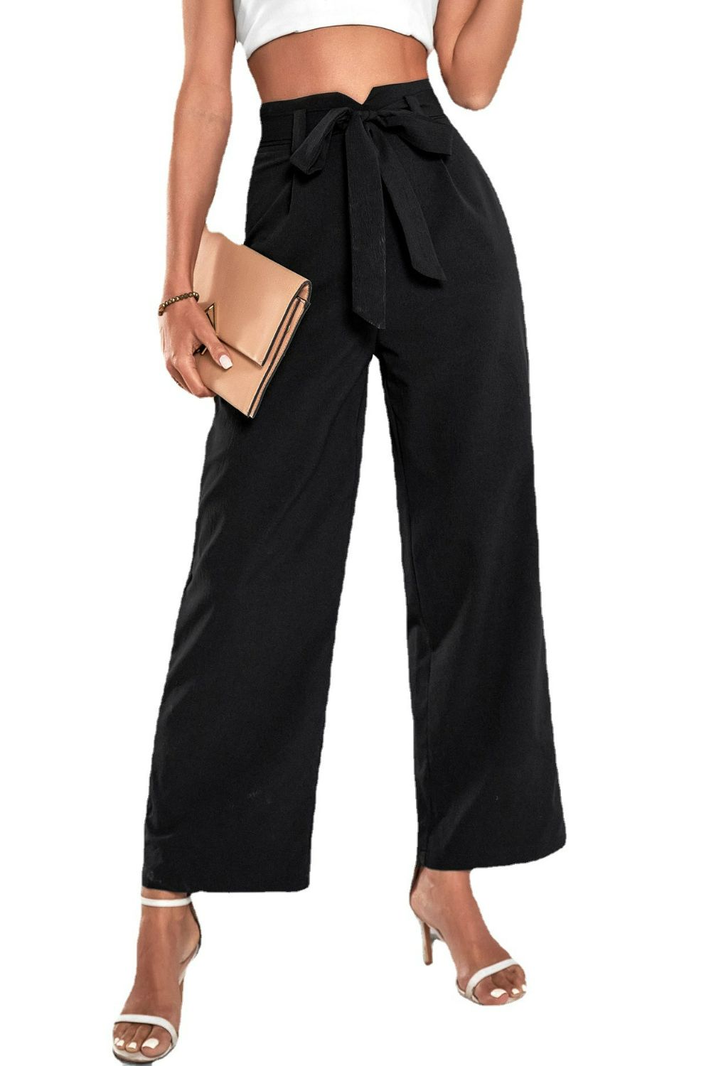 Wide Leg Pant With Belt 